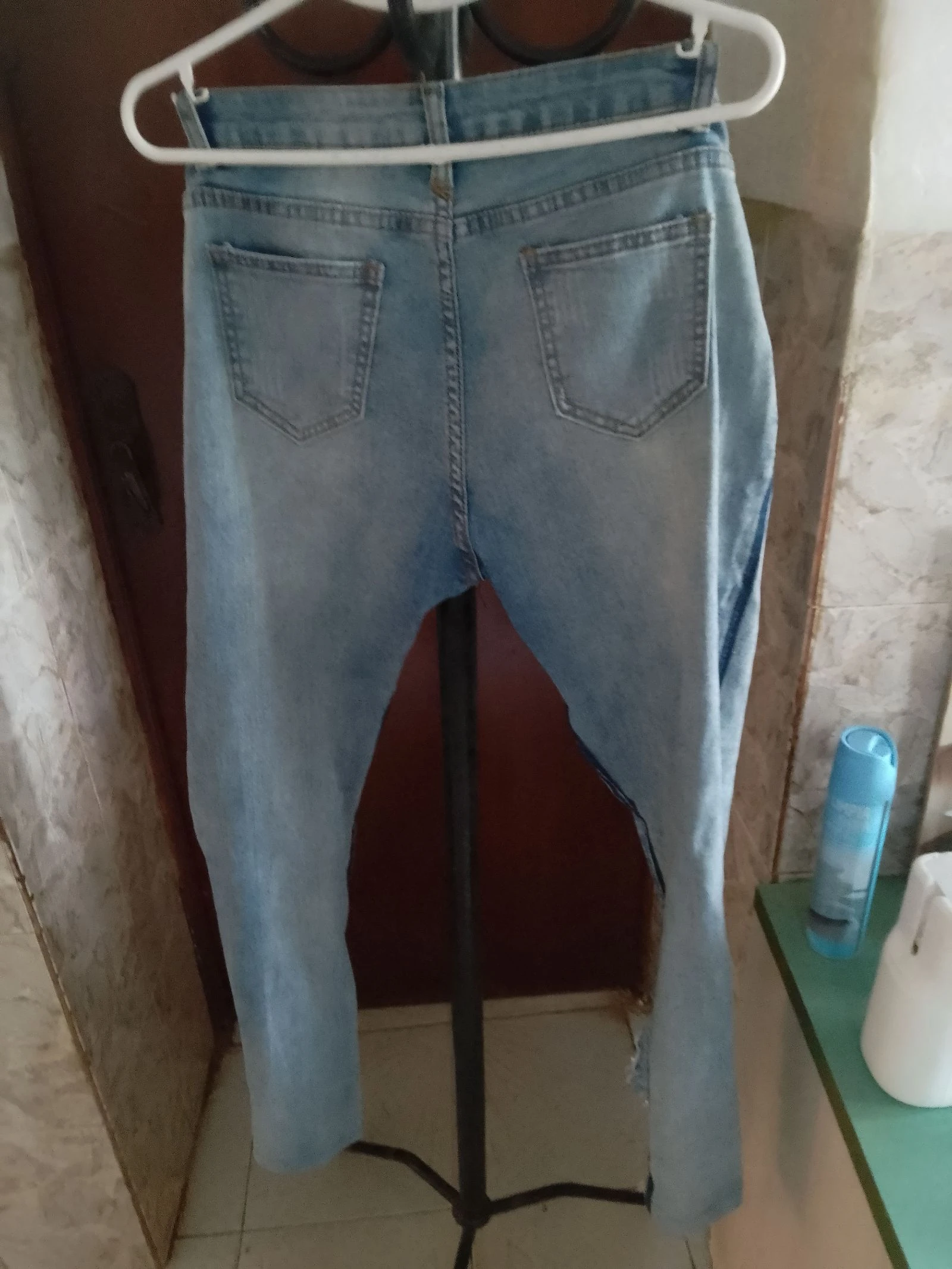 Denim pants with openings and balls – photo 6